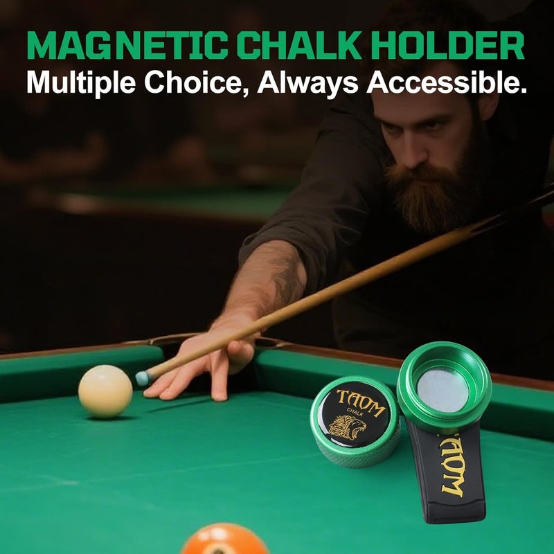 Banly TAOM Round Shaped Pool Chalk Holder, Portable Pool Chalk Cubes, Magnetic Mini Chalk Holder Pool Billiards, Pool Cue Chalk Case Container Box for Billiard Cue Tip Tool Pool Table Snooker Accessories - Image 5